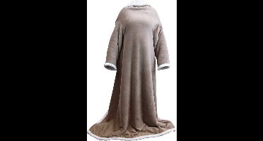 Unique Living - Plaid Lars met mouwen Taupe -140x180cm