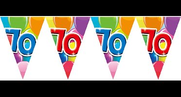 Vlaggenlijn 70 jaar 10 meter - Verjaardag Feestje Vlag Vlaggen Versiering Slinger Feestdecoratie Decoratie