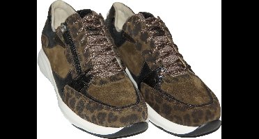 Durea Sneaker 6295 608 1175 Olijf Bruin Suede Wijdte K