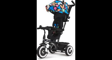 Kinderkraft ASTON Driewieler - Voor 9 Maanden tot 5 Jaar - Draaibare Zitting, Verstelbare Duwstang, Lekvrije Wielen en Veiligheidsgordels - Happy Shapes