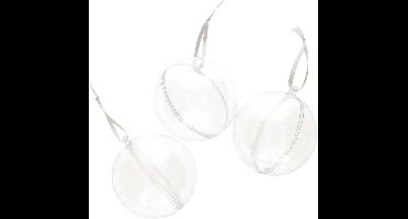 Gerimport DIY kerstballen - 3x st - D8 cm - doe het zelf hobby kerstballen - transparant
