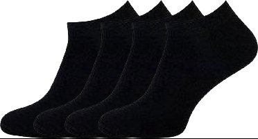 green-goose® Luxe Bamboe Enkelsokken Dames - Dames Sneakersokken - 4 Paar - Zwart - Maat 39-42 - 95% Bamboe - Superzacht en Duurzaam