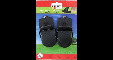 2x Herbruikbare muizenvallen - 10 cm - kunststof - muizenklemmen - voor binnen en buiten
