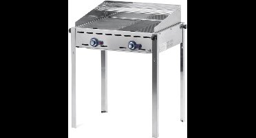 HENDI Green Fire barbecue – 2 branders – geëmailleerde gietijzeren bakplaat – 11,6 kW – 740x615x825 mm