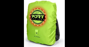 Port Designs Be VISIBL - Universele Rugzak Regenhoes - tot 15.6 inch - LED Verlichting - 25L - Geel