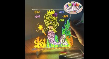 Bovista Led Notitiebord - Led Bord Tekst - Schrijfbord - Valentijn - Cadeautje Voor Haar- Bureau Decoratie - Kamer Decoratie - Aesthetic - 12 markers