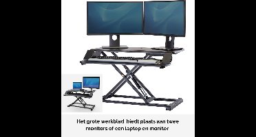 Fellowes Corsivo - Zit-sta verhoger - met gasveer - Ergonomisch - voor op het bureau