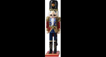 Notenkraker met pailletten en sabel - 38 cm - Blauw