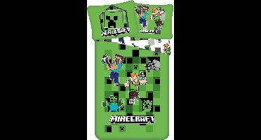 Minecraft Dekbedovertrek groen 140 x 200 cm - microvezel