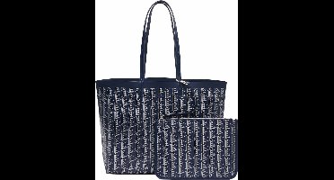 LACOSTE Schoudertas Shopper Zel Shopping Bag Mono Marine 166 Farine 2 Donkerblauw