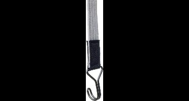 Snelbinder met haken - Plat elastiek - 100cm - Grijs