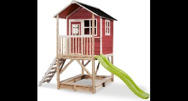 EXIT Loft 500 Houten Speelhuis - Speelhuisje voor Buiten - FSC Hout - Kinderen - Rood