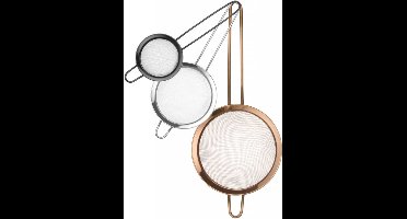 HENDI Set van 3 zeven – gepoedercoat roestvast staal – diverse kleuren en maten – ergonomische handgreep