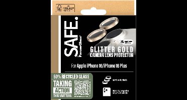 SAFE by PanzerGlass Camera Lens Protector voor de Apple iPhone 16 / 16 Plus - Glitter Gold
