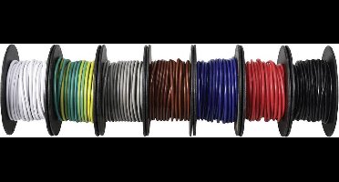 TRU COMPONENTS TC-12112368 Draad 1.0 mm² Zwart, Wit, Rood, Blauw, Bruin, Grijs, Geel-groen 1 set(s)