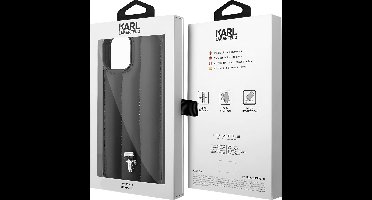 iPhone 14 Backcase hoesje - Karl Lagerfeld - Effen Zwart - Kunstleer