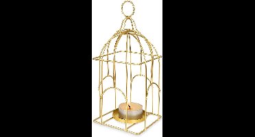 Kaars Lantaarn Metaal Gouden 25 cm - Kaarsenhouder - Tuinlantaarn - Tuinverlichting