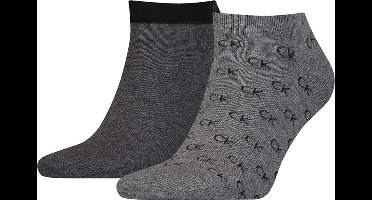 Calvin Klein 2P All Over Logo Eduardo Heren Sneakersokken - Maat 43-46