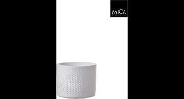 Mica Decorations-e - 18 stuks! Era pot rond wit h10xd12 cm Mica Dec...