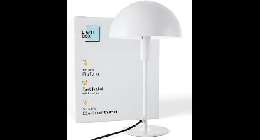 Pilz-Tischlampe | Home Office Schreibtischlampe mit Wipp-Schalter | LED Lampe als Nachttischlampe, Büro und Schreibtisch Zubehör | E14 Fassung | aus Metall in Weiß Silberfarben