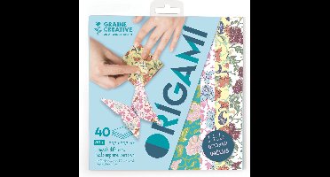 Graine Creative origamipapier set pastel vlinders 20x20 cm 40 vel.