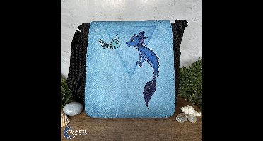 Water Draak Schoudertas - Fantasy Art - Draken Lover cadeau - Blauwe Schoudertas Fantasy - Magische wezens - Mythologie