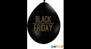 Ballonnenkoning ONLY Black Friday ballonnen - Zwart met gouden opdruk - 10 stuks