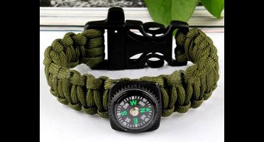 New Age Devi - Survival-Paracord-Horloge/-Armband/-Sleutelhanger, Lichtgewicht, Groen