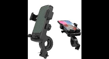 Universeel Telefoonhouder fiets | Fietshouder telefoon | Fiets Houder voor Telefoon en Smartphone | Klik- en zijspan klemsysteem | 360 graden roteren - Groen LB505
