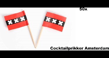 50x Cocktailprikker Amsterdam - Cocktail prikker Hoofdstad festival party fun winterfeest thema feest