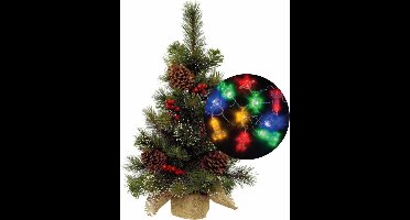Mini kerstboompje - 45 cm - incl. ruimte thema lichtsnoer 165 cm - kunststof