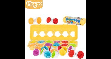 Playos® - Eieren Sorteren - Fruit en Groente - Montessori Speelgoed - Sorteer Speelgoed - Peuters - Educatief - Speelgoed - Sorteren - Ontwikkelingsspeelgoed - Motoriek - Puzzel - Geometrisch Speelgoed - Montessori - Speelgoed Peuters