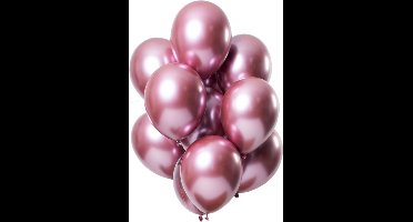Folat - ballonnen Mirror Effect Roze 33 cm - 12 stuks