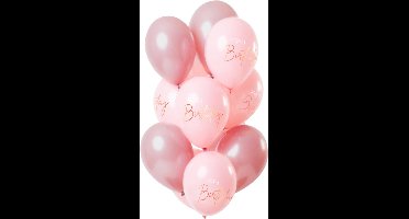Folat - Ballonnen Elegant Lush Blush Happy Birthday 30 cm - 12 stuks