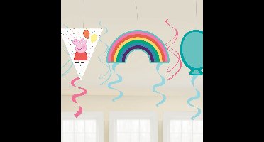 Amscan - Peppa Pig - Swirl Decoratie (6 stuks)