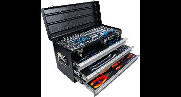 Caisse à outils métallique | 3 tiroirs | avec 147 outils