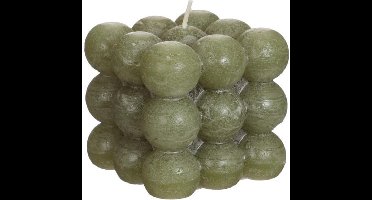 Ideas 4 Seasons Mosgroen Bubbel Kaars 8x8x8 Cm