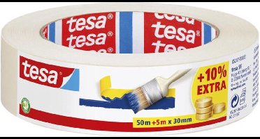 Afplaktape/schilderstape 30 mm x 55 m - Verf afplakband/tape - Maskeertape - Tesa Masking tape