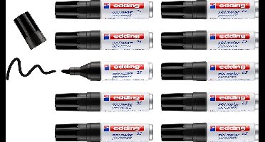 edding 0.5 permanent mini marker - zwart - 10 stiften - ronde punt 1,5-3 mm - water en wrijfvast - voor karton, kunststof, hout, metaal, etc. - alcohol markers voor volwassenen