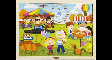 VIGA seizoenen VIGA houten puzzel, de seizoenen, herfst, afm 30x22,5 cm, 24 delen, 1 stuk