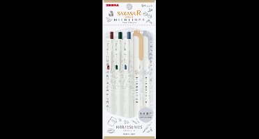 ZEBRA - JOURNALLING SET - SARASA R X MILDLINER - WHITESERIES - LIMITED EDITION SET C + Extra een Artline Mildliner