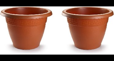4x stuks bloempotten terra cotta rond diameter 45 cm - Bloemen/plantenbak/plantenpotten van kunststof