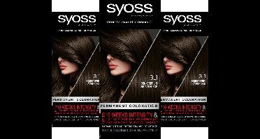 Syoss - Haarverf - 3_1 - Donkerbruin - 115ml x 3