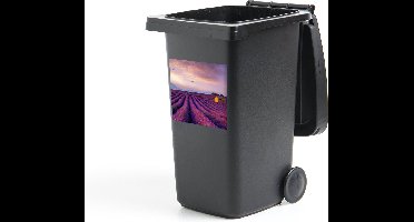 Container sticker Lavendel - Luchtballon - Berg - Paars - 40x40 cm - Kliko sticker