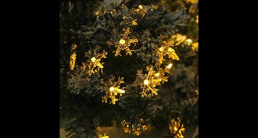 Solar lichtsnoer buiten 'Blitzen' - Lichtslinger met sneeuwvlokjes - Kerstverlichting met 50 leds - Feestverlichting - Tuinverlichting op zonne-energie