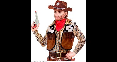 Cowboy pistool zilver plastic