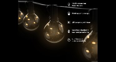 FlinQ Solar Lichtslinger - Lichtsnoer buiten - Lichtsnoer - Zonne-energie - Zwart