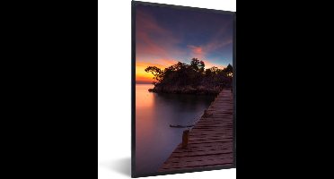 PosterMonkey - Poster - Fotolijst - Steiger - Natuur - Water - Boom - Kader - Foto in lijst - 40x60 cm - Posterlijst - Decoratie woonkamer - Poster natuur