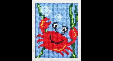 Pako kinder borduurpakket kruissteek - Krab- geprint stramien - 027.055 -DIY kids kit