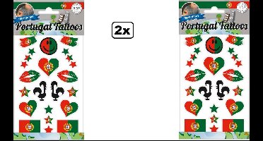 24x Tattoos Portugal - nep tatoo - Festival landen Portugees thema feest fun plakplaatjes Sport